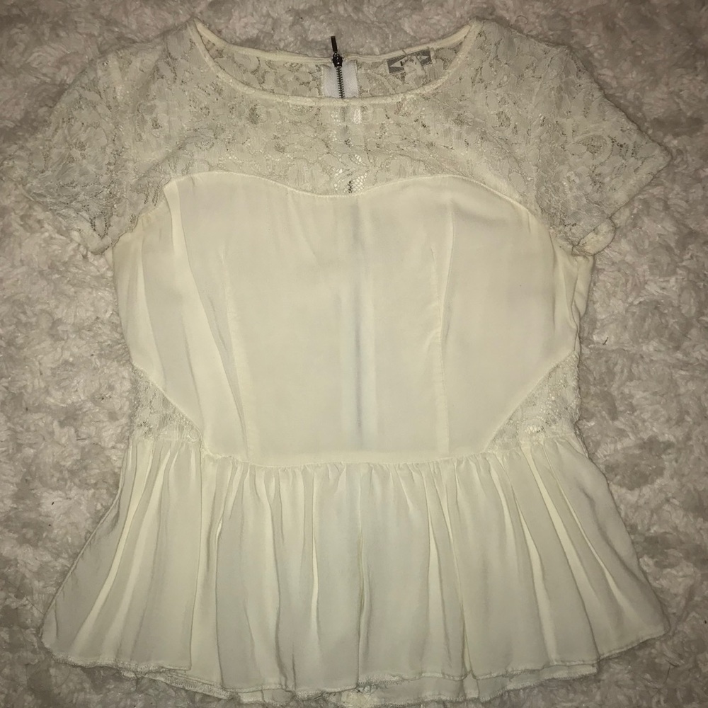 White peplum blouse